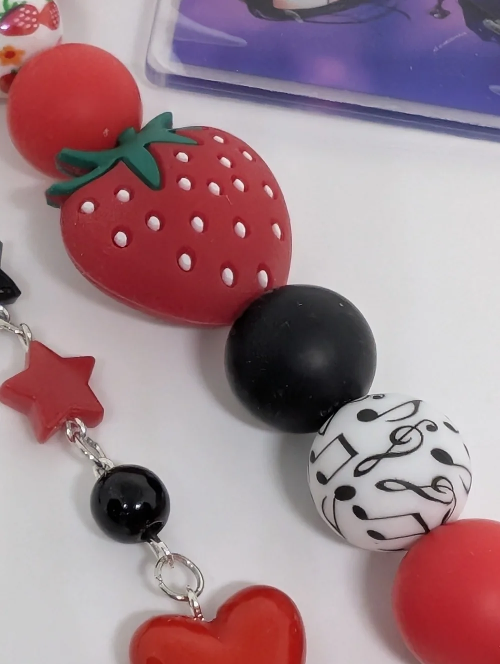 Handmade Long Nana Osaki Nana Anime Strawberry Keychain